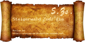 Steigerwald Zsófia névjegykártya
