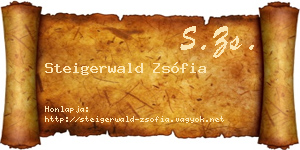 Steigerwald Zsófia névjegykártya